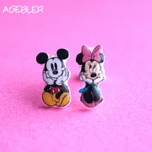 

100% Handmade Earrings Cute Mouse Pattern For Women Child Lover Stud Earrings Magnet Shrink Paper Drope Shopping Oorbellen