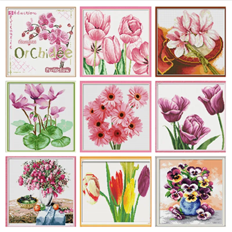 

Cross Stitch Kits Cross Stitch Patterns Water Soluble Canvas Cross Stitch Flower Animal Needework DIY Kit Embroidery Home Decor