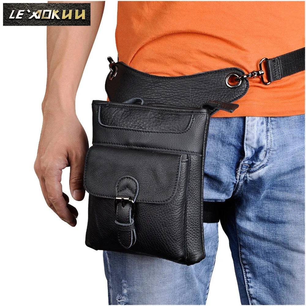 Сумка мессенджер на плечо для мужчин из натуральной кожи 211 12|waist belt pack|belt packdrop leg bag