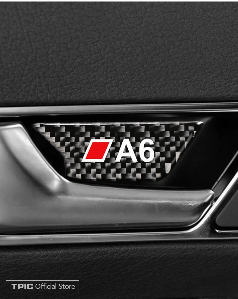 Для Audi A6 c5 c6 автомобильный Стайлинг из углеродного волокна дверные ручки наклейки для авто ручки для автомобильных дверей Чехлы для интерьера автомобиля аксессуары