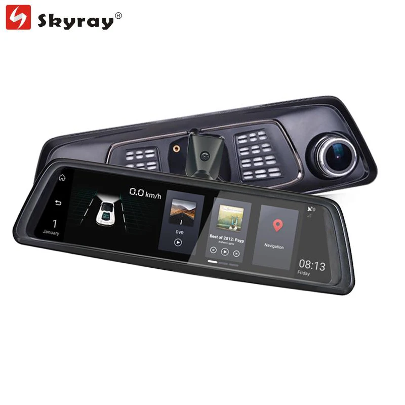 

10" IPS Full Touch Screen 4G Rearview Mirror Camera GPS Navigation FHD 1080P Dual Lens Car DVR ADAS Bluetooth WIFI FM 2017 New