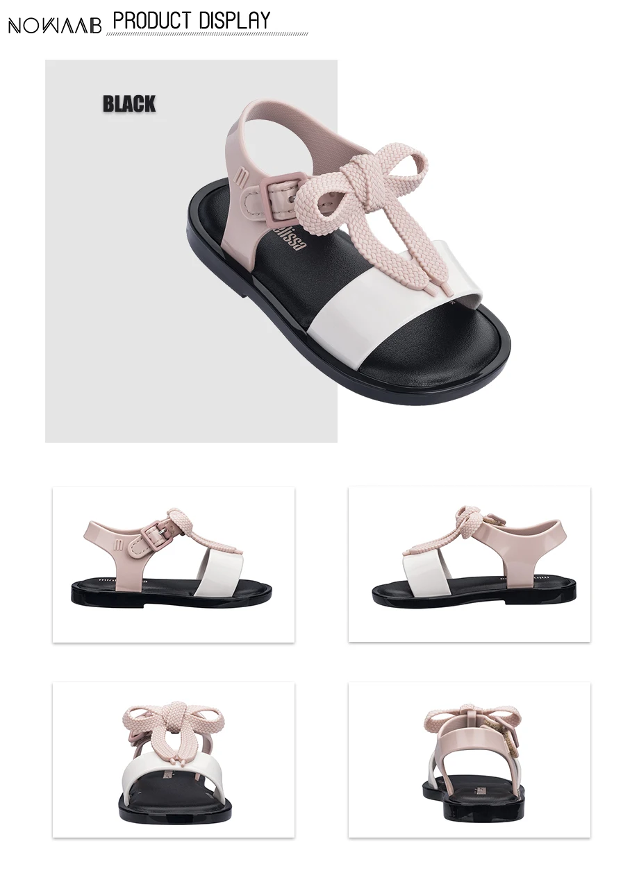 Мини-Melissa/детские обувь новые летние мальчики девочки пластиковые туфли для девочек Нескользящие сандалии детские пляжные сандалии детская обувь шнурки