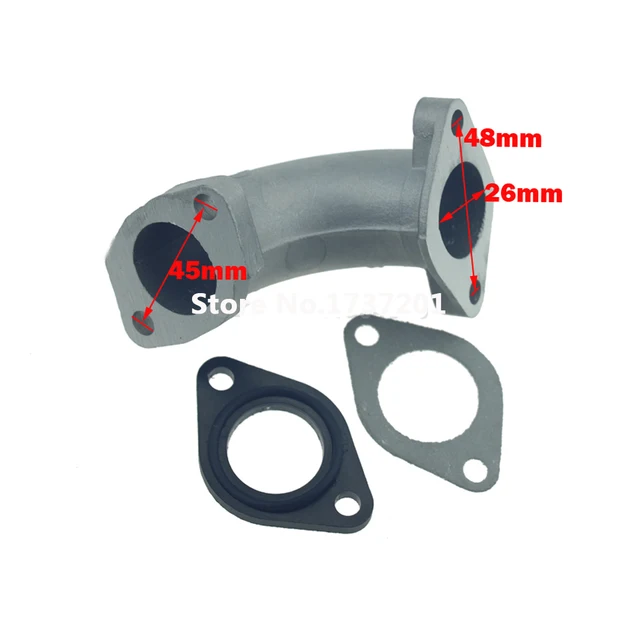 Intake Manifold Pipe W/ 26mm Carburetor intake Manifold Gasket Spacer 110 125 140 150CC Kazuma