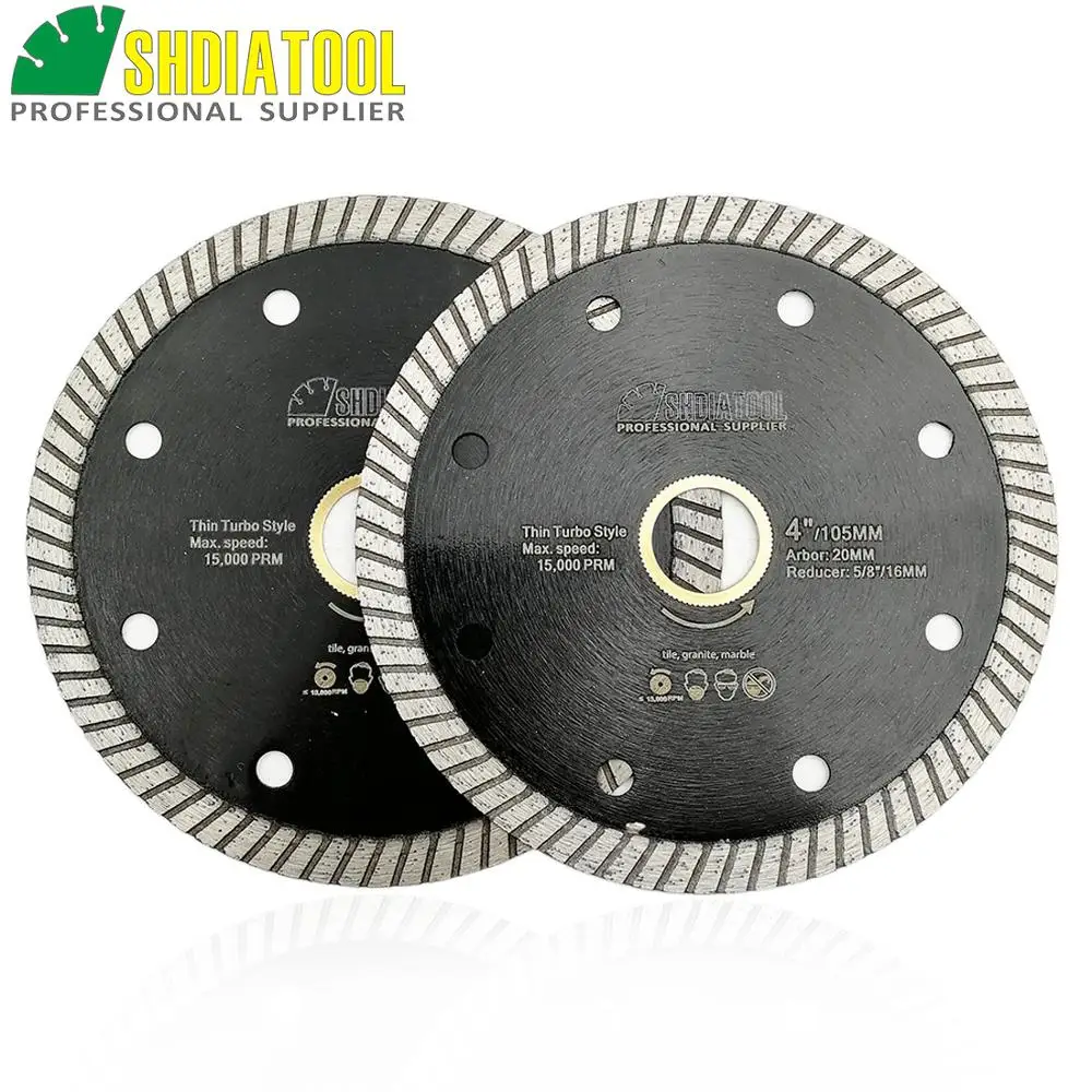 SHDIATOOL 2pcs Super Thin Diamond Turbo Blades Ceramic Tile Granite