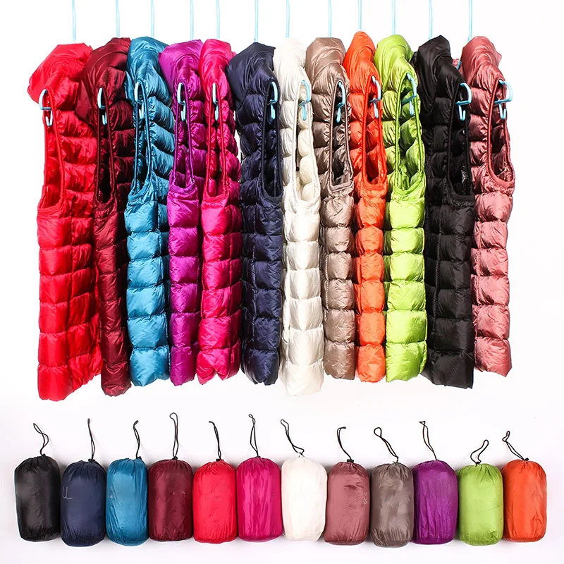 

2018 Winter Jacket Women Vest Ultra-lightweight White Duck Down Coats Women ZLC016
