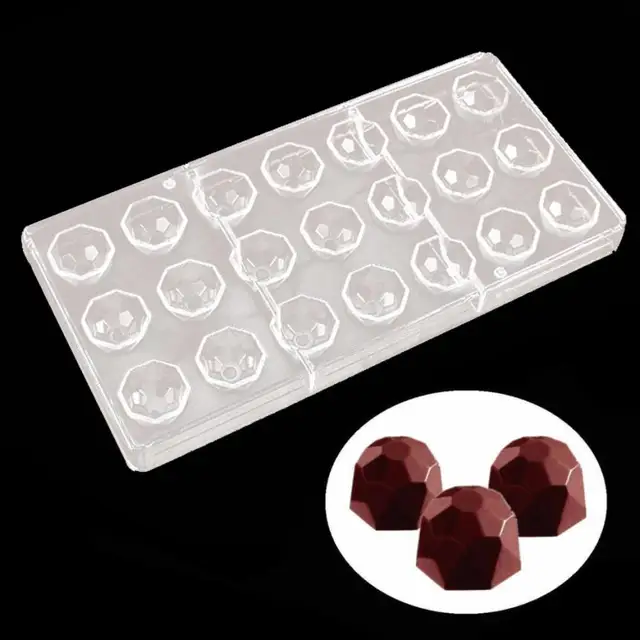 21 in 1 Clear Hard Chocolate Mold Maker Polycarbonate PC DIY 21 Diamond