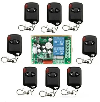 

AC220V 2CH Wireless Remote Control Switch System teleswitch 1*Receiver +8 *cat eye Transmitters for Appliances Gate Garage Door