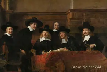 

oil painting portrait Syndics of the Drapers Guild by Rembrandt van Rijn art for sale Hand painted High quality