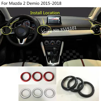 

Car Front Air Conditioning Outlet Vent Styling Garnish Left Right Cover Frame Trim 3pcs For Mazda 2 Demio 2015 2016 2017 2018