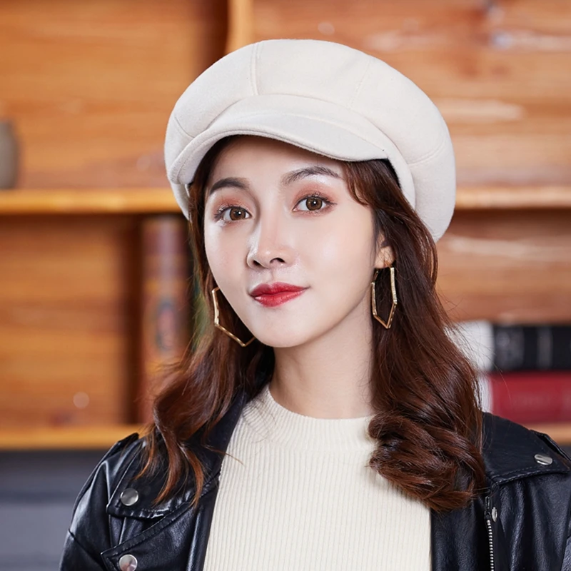 MYZOPER 2019 модная новинка, осенне-весенний берет, восьмиугольная шапка, однотонная, регулируемая Корейская версия, женская шапка
