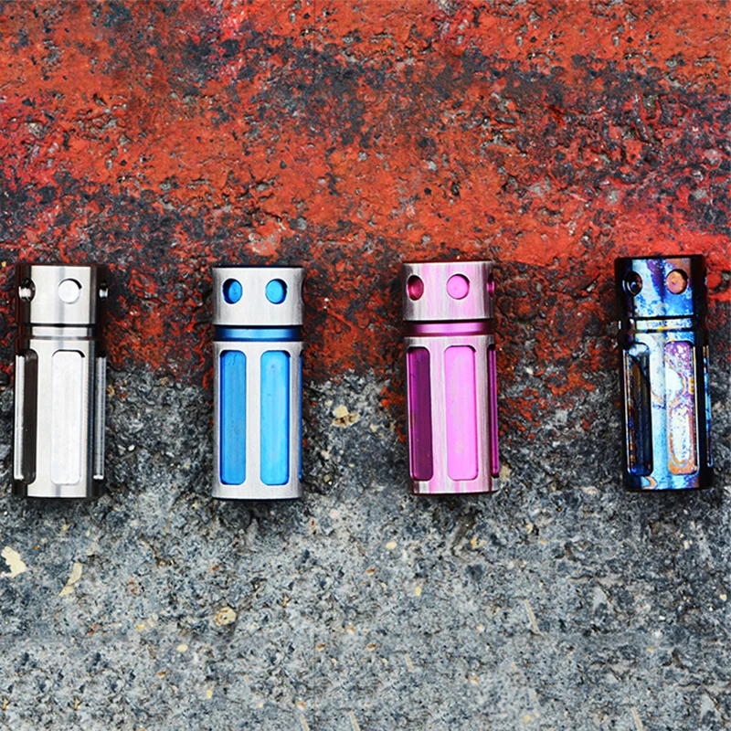 

1PC Mini Robot Cylindrical Titanium Alloy Knife Beads Lanyard Pendant Paracord Umbrella Rope Necklace Bracelet DIY Accessories