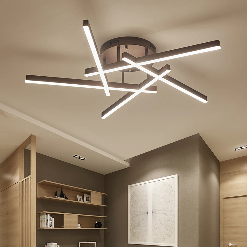 

New Design Brown Modern Ceiling Lights LED Livingroom Bedroom Plafoniera Led Ceiling Lamp Novelty Lamparas De Techo Fixtures