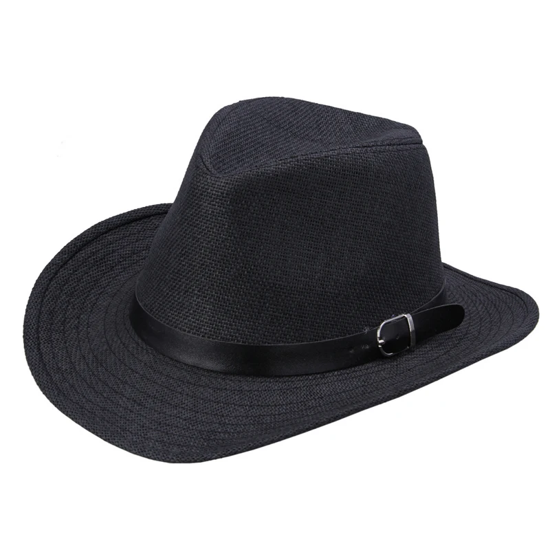 Мужская и женская модная западная ковбойская шляпа джентльмен ковбойская джазовая церковная сомбреро Солнцезащитная шапка Ретро винтажная Панама шляпа