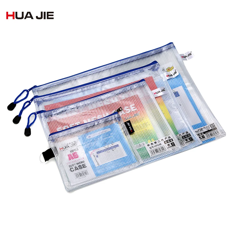 

Student Pencil Bag Transparent Zipper Bag 10Pcs File Bag Document Bag Book Paper File Folder Filing Product School Supplies HF63