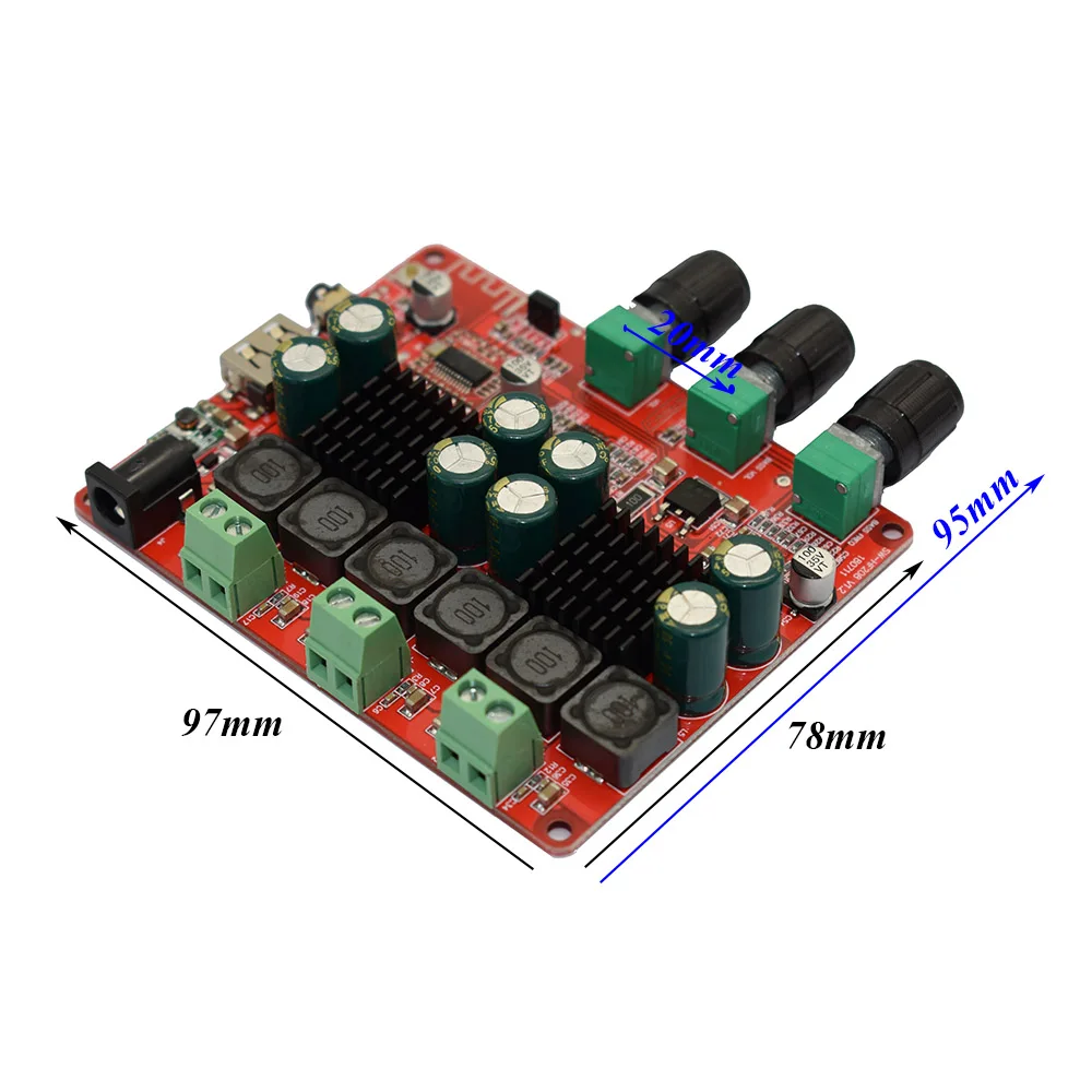 Цифровой усилитель Lusya TPA3116 Bluetooth 2 1 каналов 2x50 Вт + 100 панель усилителя мощности