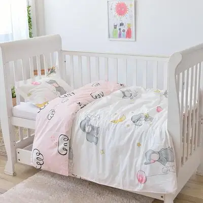 С наполнителем розовый слон мягкий детский постельный комплект для маленьких мальчиков и девочек детская кроватка набор для девочек, раскрашивать и мыть, одеяло/простыня/Подушка