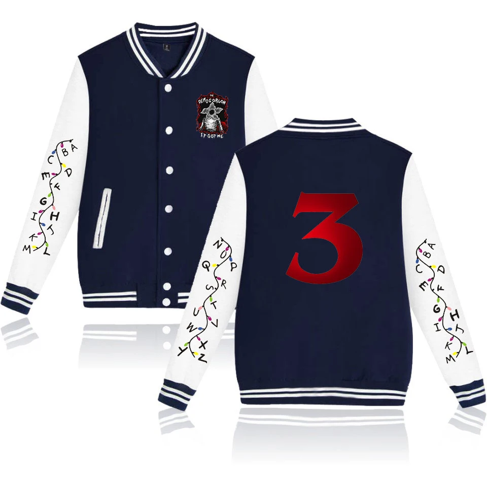 New Stranger things 3 Baseball Jacket Casual Winter Women K-pop Hip Hop Female Fans hot Clothes | Женская одежда