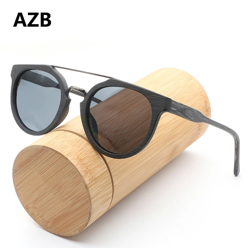 Солнцезащитные очки AZB с деревянными дужками UV400 для мужчин и женщин