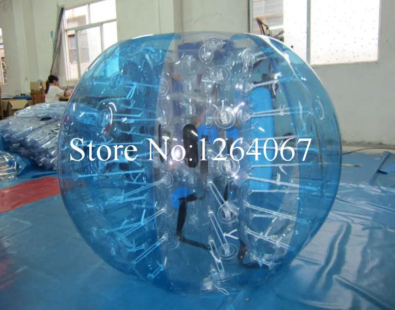 Надувной шар Зорб костюм, футбольный пузырь, ТПУ пузырь футбол, 1,5 м надувной человеческий шар хомяка - Цвет: half blue and clear