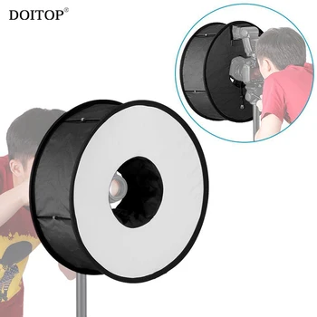 DOITOP 45cm Round Foldable Flash Diffuser Universal Soft box Flash light Ring Macro Shoot Soft box for Canon Nikon Speedlight