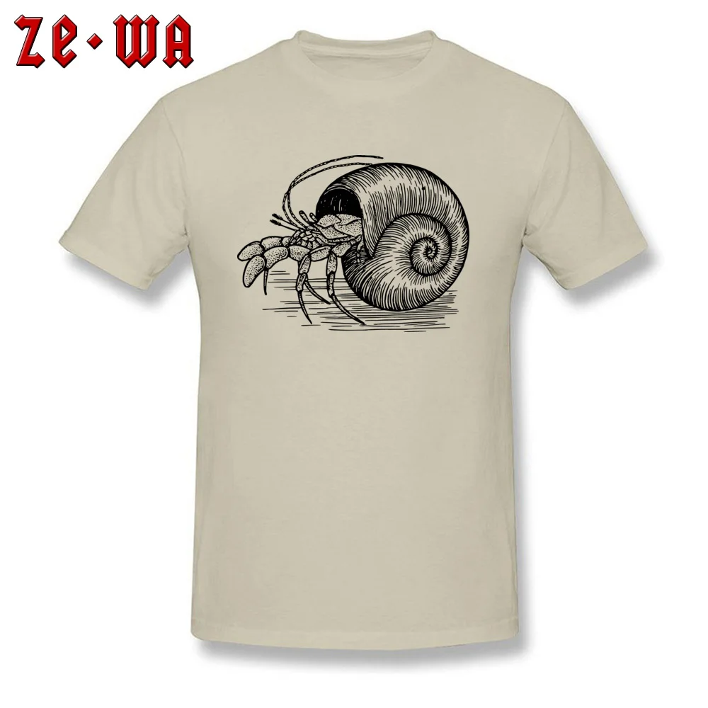 crab 153036 Normal Short Sleeve Tops T Shirt Fall Crewneck 100% Cotton Fabric Men's T-shirts Normal Tee-Shirt Hip Hop crab 153036 beige