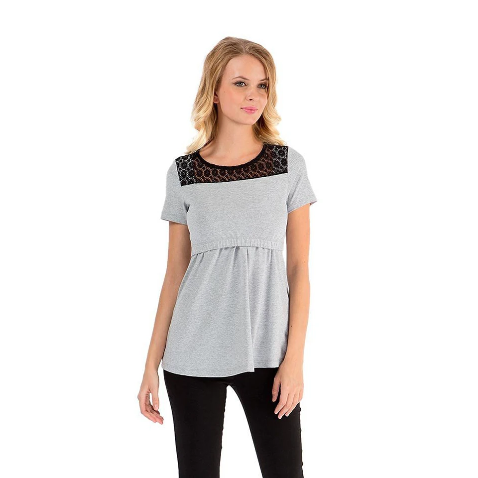 Women Pregnancy Clothes Maternity Clothing Breastfeeding Tee Nursing Tops Short Sleeved T-shirt Multi-functional Mother Tshirt