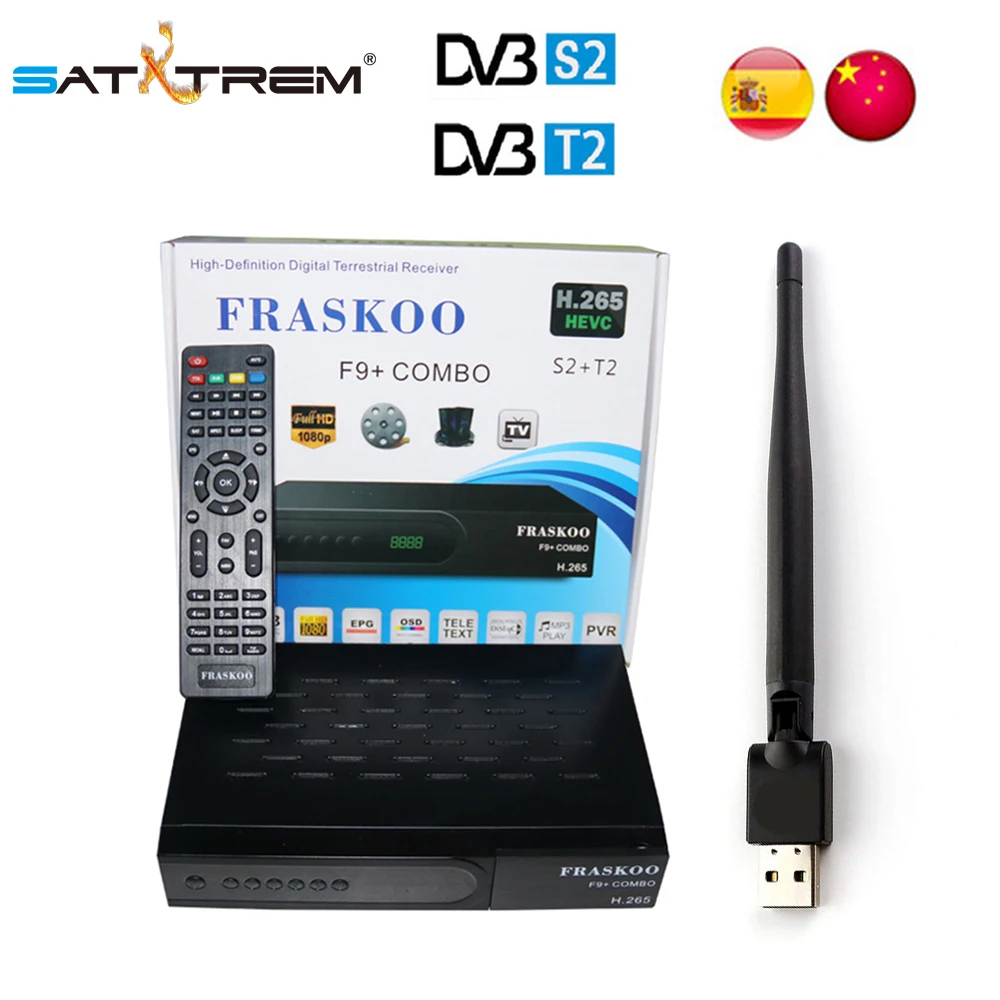 

PK V8 SUPER F9+Satellite Receiver DVB-S2 DVB-T2 Full HD 1080P H.265 built-in IPTV USB WIFI 1 Year Europe Cccam clines