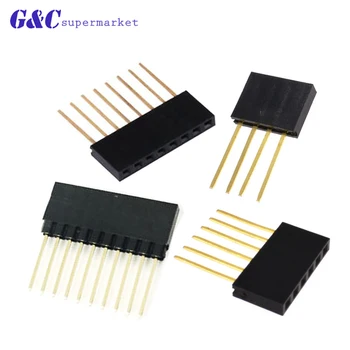 

10PCS 4/6/8/10 Pin Header Connector 2.54mm Stackable 4/6/8/10 Long Legs single Female
