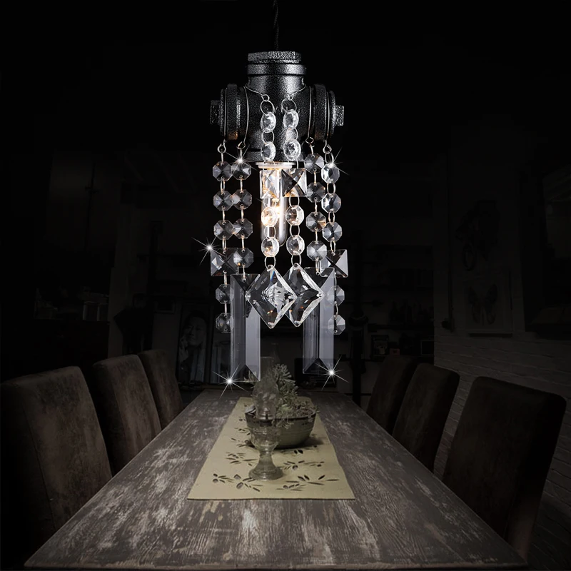 

Creative Water Pipe Crystal pendant lights Euro Living Room Restaurant Club Cafe Bar Decorative pendant lamps LU1017