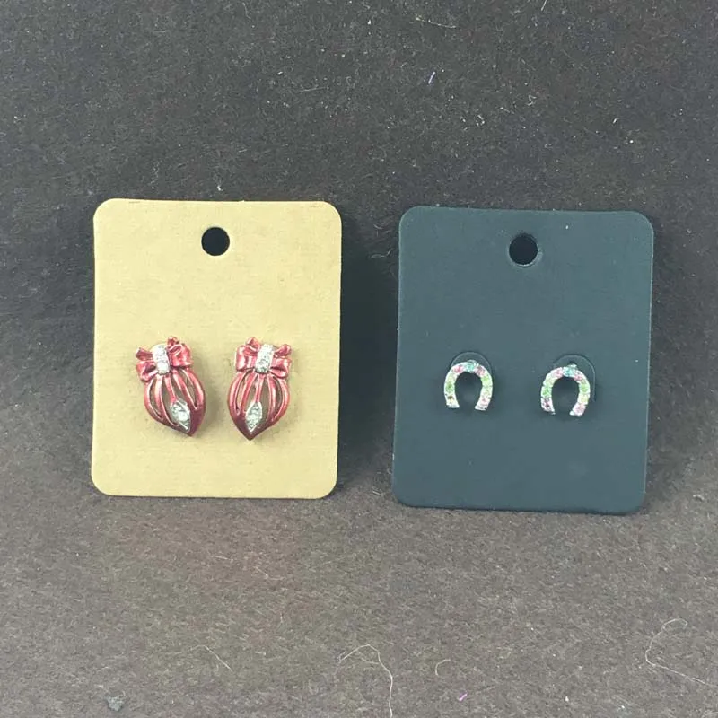 

100pcs/lot kraft Paper Earring Card Jewelry Price Tags Fashion Jewelry Ear Studs Packaging Display Tag 6*5cm
