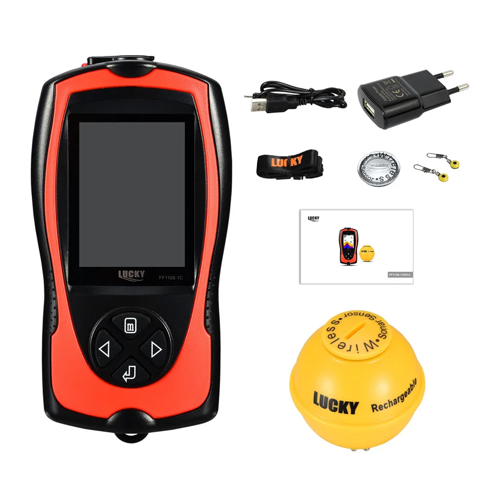 LUCKY FF1108-1CWLA Rechargeable Wireless Sonar for fishing 45M water depth echo sounder fishing finder portable fish finder LUCKY FF1108-1CWLA Rechargeable Wireless Sonar for fishing 45M water depth echo sounder fishing finder portable fish finder