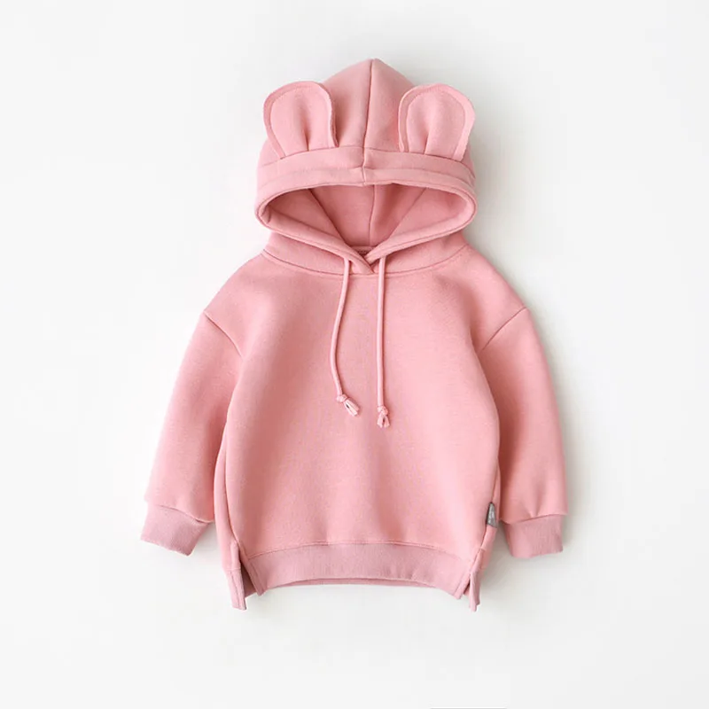 

Winter Toddler Baby Kids Boy Girl Hooded Hoodie Sweatshirt Tops Clothes roupa infantil solid ear fashion yellow green