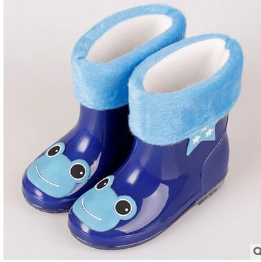 Цветные стерео детские съемные ботинки из хлопка для маленьких детей; теплая зимняя водонепроницаемая обувь для мальчиков и девочек - Цвет: Фиолетовый