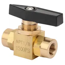 Industrial Female Thread NPT 60 Degree Straight Brass Ball Valve 1500PSI Solenoid Valve