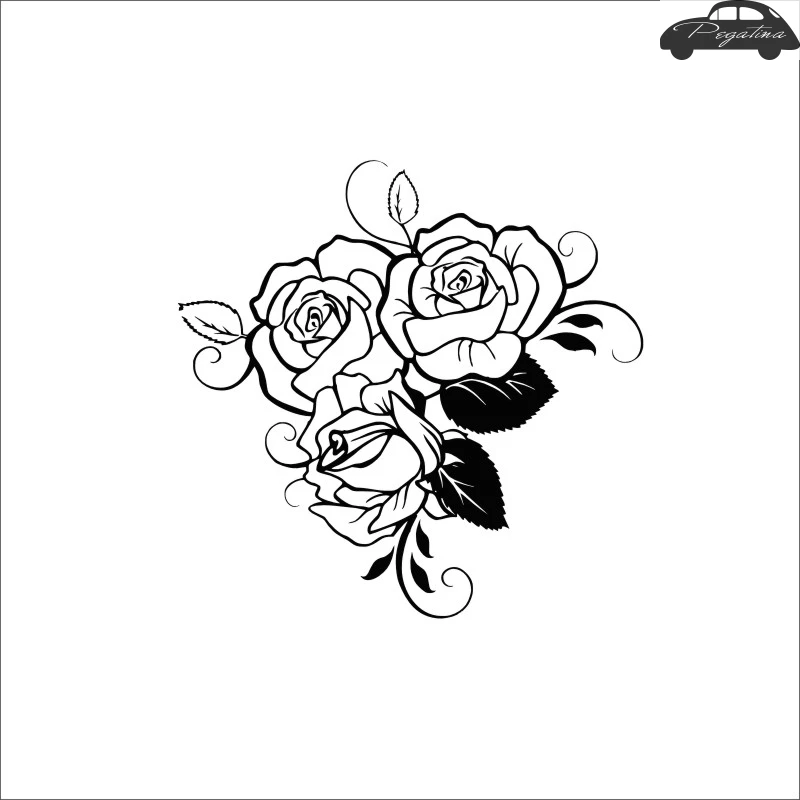 Pegatina Flower Rose Sticker Car Decal Posters Vinyl Wall Decals Decor Mural Sticker