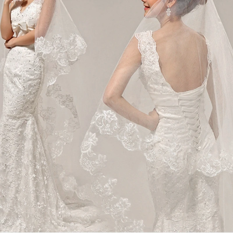 Wedding Bridal 2 Meters 3 Meters Long One Layer Veil Elegant Wedding Accessories