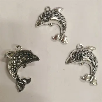 

NCRHGL 20pc Fashion Accessories Retro Charm Dolphin Pendants Fit Making Bracelets Necklace Clothes Earrings Jewelry Findings DIY