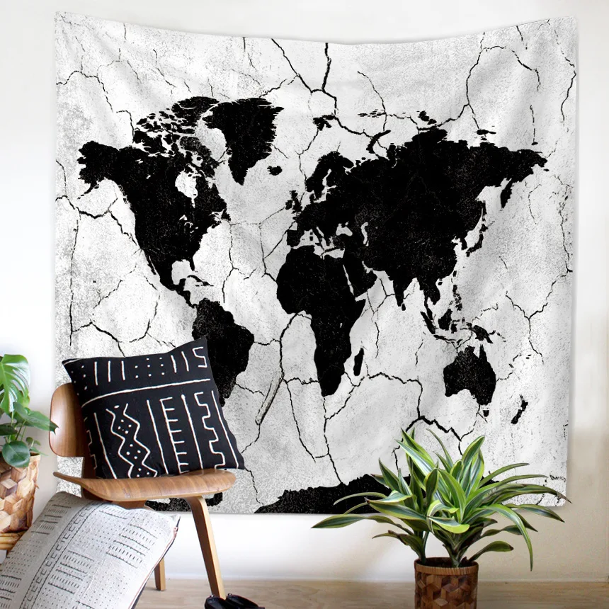 

Water Flower Earth World Map Tapestry Wall Hanging Rectangular Wall Decor Cloth Tapestries Beach Blanket Home Decorative