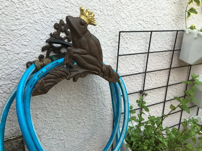 Vintage Cast Iron Wall Mounted Hose Holder, Frog Hose Hanger Rustic