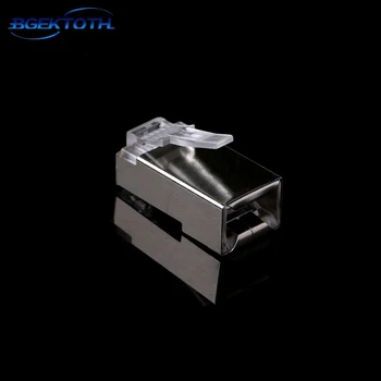 

10Pcs Shielded Stranded Crimp Modular Plug Six types of shielded network interfaces Connector Socket Cat6 8-Pin 8P8C MAR29