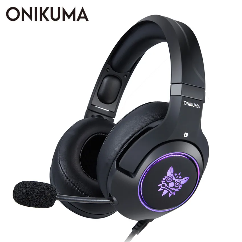 ONIKUMA K9 PS4 гарнитура casque PC Стерео Игровые наушники с микрофоном дышащая подсветка