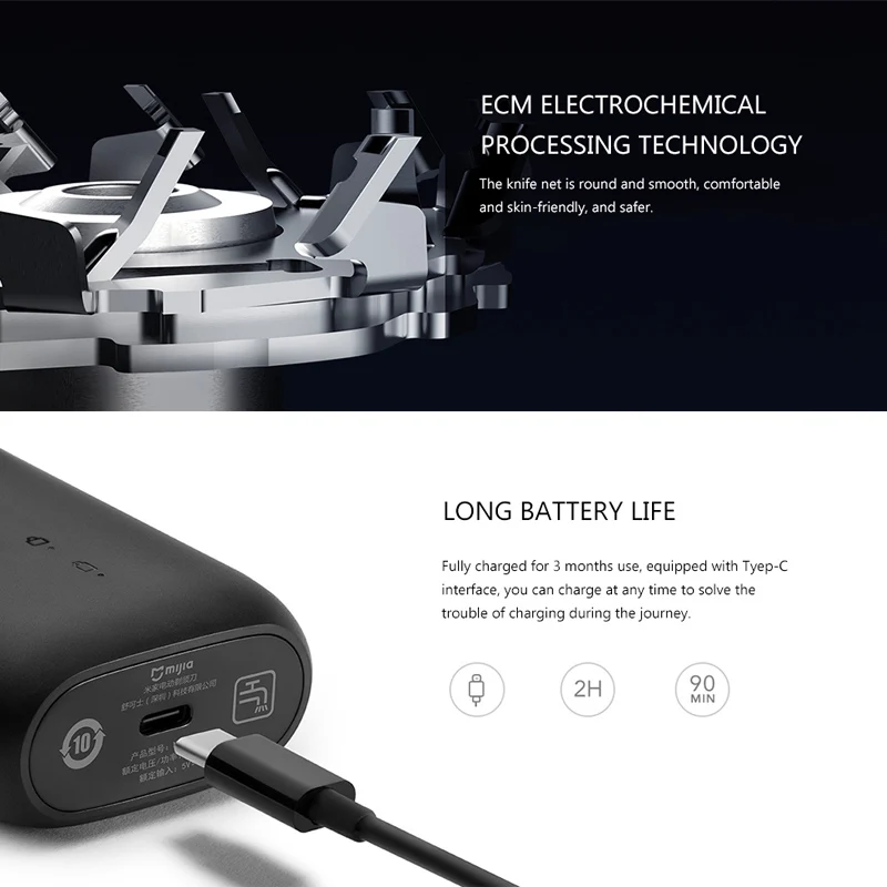 2020 Xiaomi mijia MSX201 электробритва для мужчин вращающаяся на 2 плавающих головки