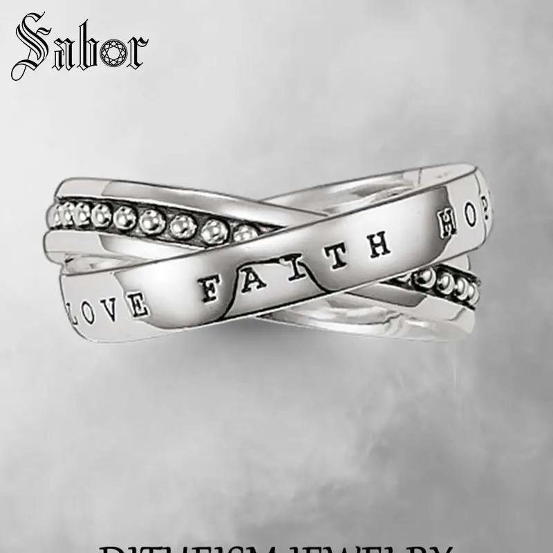 

Faith Hope Love Wedding Bands Rings, 2019 New 925 Sterling Silver Fashion Jewelry Gift For Women & Men thomas