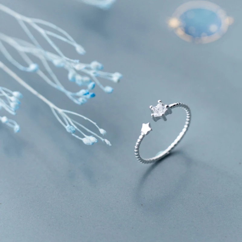 INZATT Настоящее Стерлинговое Серебро 925% пробы, циркониевое кольцо в форме звезды для красивых женщин, обручальное кольцо, романтическое ювелирное изделие, мода, подарок