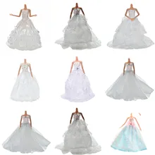 Многослойное белое свадебное Кукольное платье принцессы ручной работы с цветочным рисунком, Кукольное платье, одежда, аксессуары для кукол