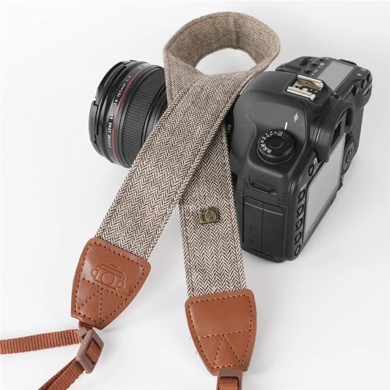 

Adjustable Retro Elegant Durable Cotton Leather Camera DSLR Strap Shoulder Neck Soft Belt for Canon Nikon Sony Pentax SLR