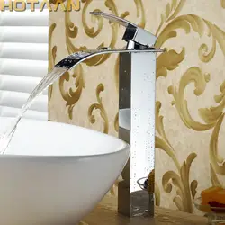 Водопад кран Бортике Однорычажный одно отверстие холодной и горячей Ванная комната смеситель хромированный кран