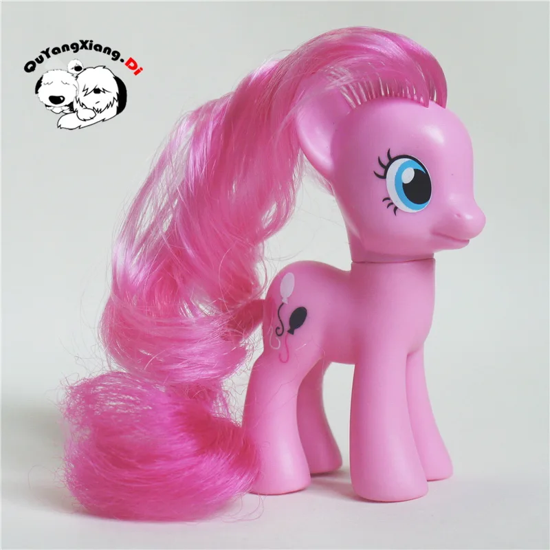 

P8-019 Action Figures 8cm Little Cute Horse Model Doll Black White bubbles Pinkie pie Anime Toys for Children