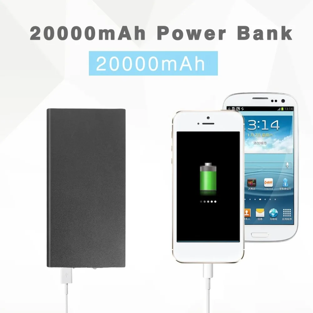8000mAH Power Bank USB Powerbank Charger for Phone Portable Ultra Thin External Battery with LED Light 5V/2.1A Powerbank