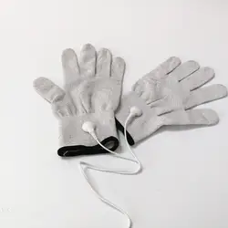 Бесплатная доставка 1 пара серебряное проводящее волокно TENS/EMS массажные перчатки Электротерапия/лицевые Проводящие перчатки для TENS/EMS